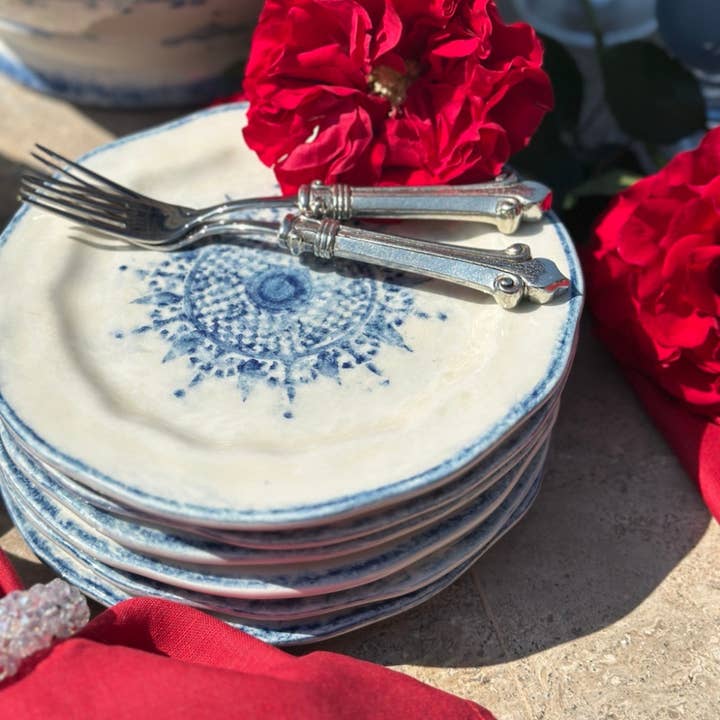 Arte Italica & Crown Linen Designs - Wholesale Salad Plate - Burano Salad/Dessert Plate - New Color