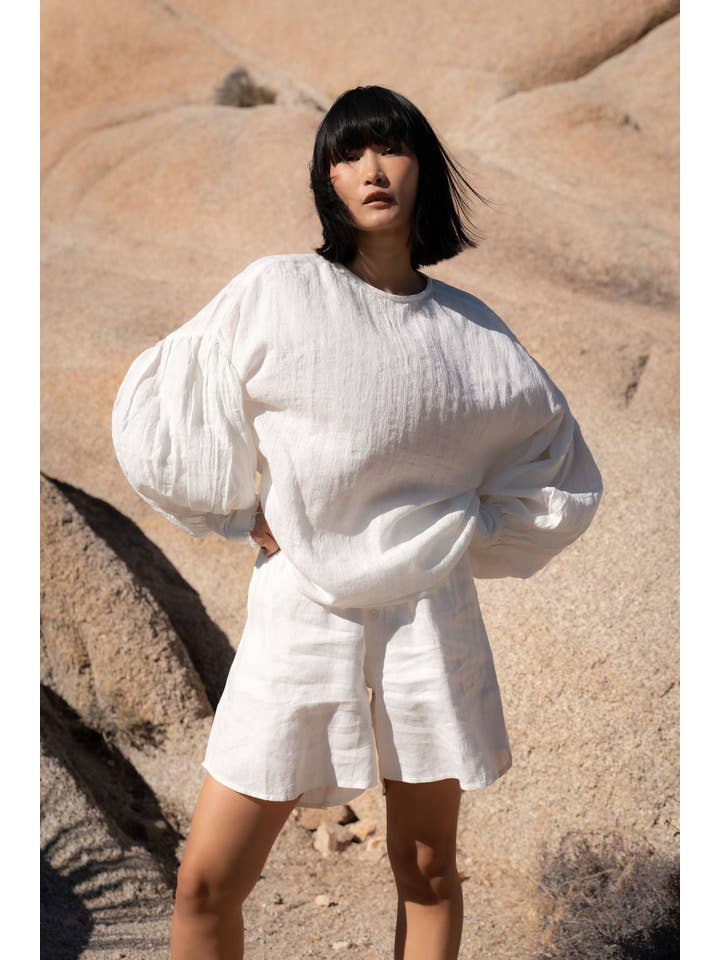 WHITE linen boxer shorts for wholesale on Faire5