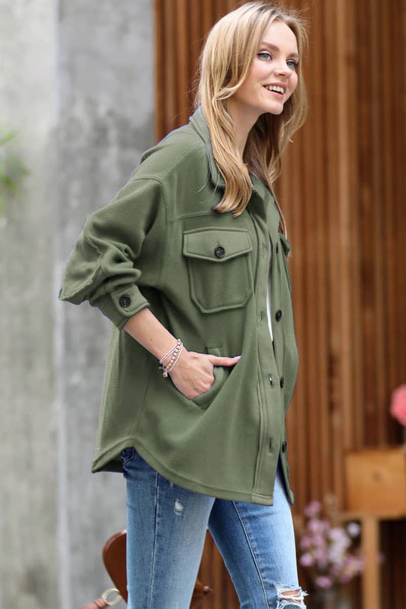 42POPS - Vendita all'ingrosso Giacca a camicia - Donna - ", Giacca in pile basic/oversizee con toppe sui gomiti18