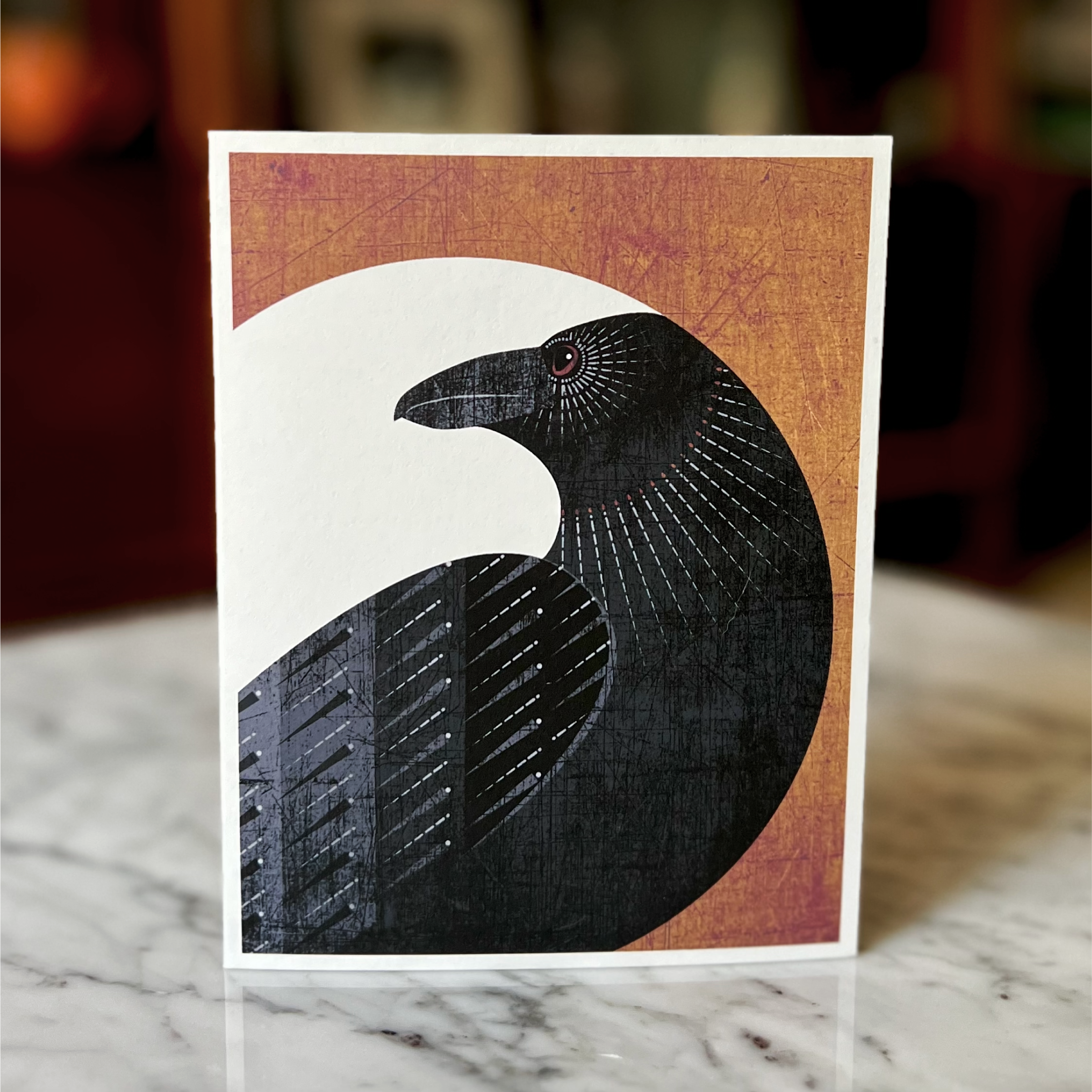 Lucky Skye Graphics - Vendita all'ingrosso Biglietti di auguri generici - Biglietto di auguri bianco A2 - Raven1