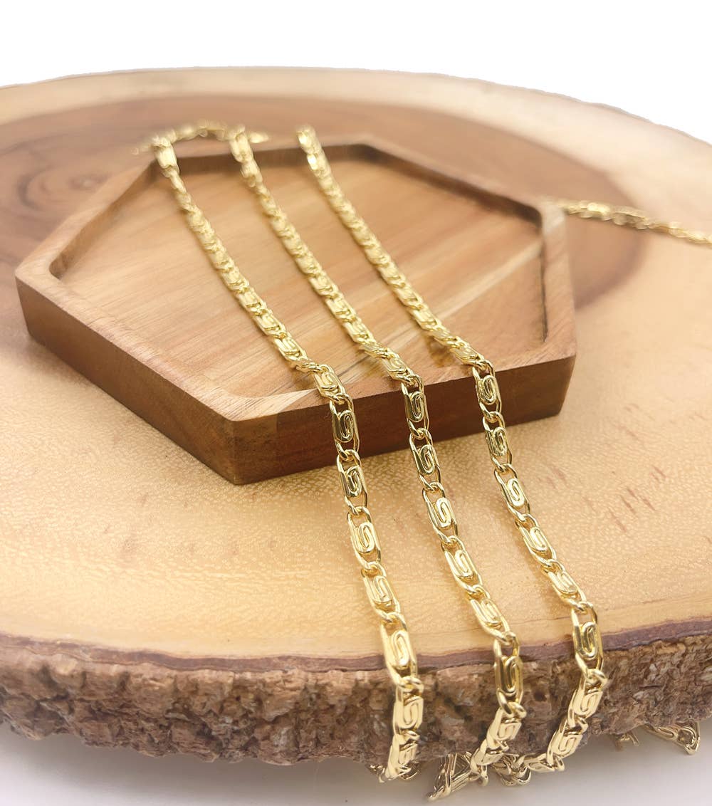 Beads Creation - Wholesale Craft Supplies - Gold Scroll Unfinished Bulk Chain by Foot, CH3162