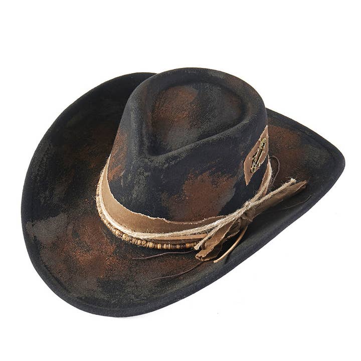Wholesale Accessory Market - Wholesale Cowboy Hat - Women's - Rider's Shadow Black Vintage Felt Cowgirl Hat2