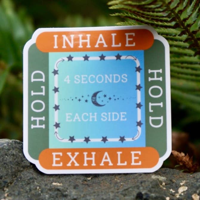 Mindful over Mind Full - Wholesale Sticker - Box Breathing Sticker | Anxiety Relief | Therapy StickerÂ