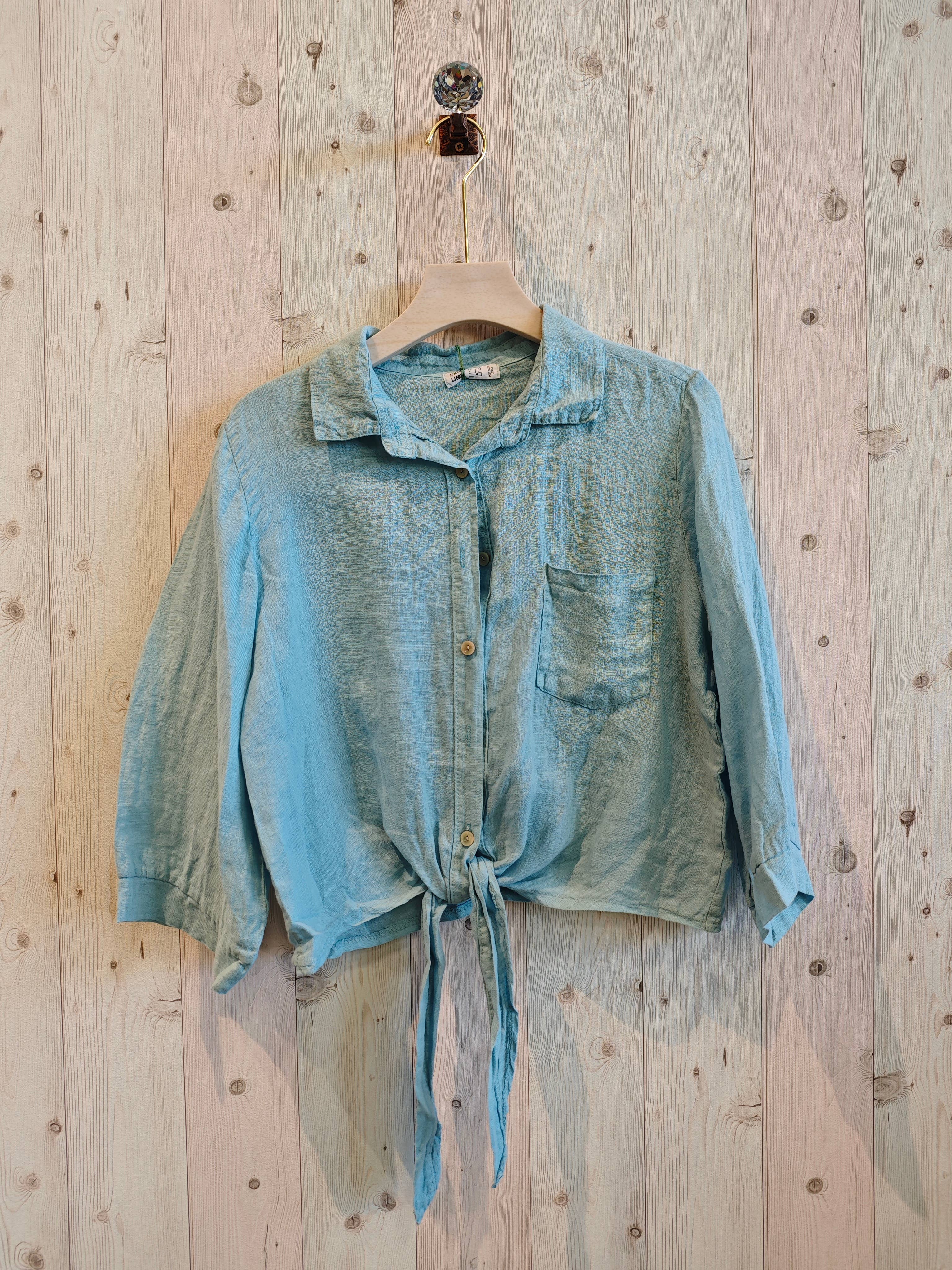 Linen & More - Wholesale Button Down Shirt - Women's - REF 89166 100% LINEN TIE SHIRT16