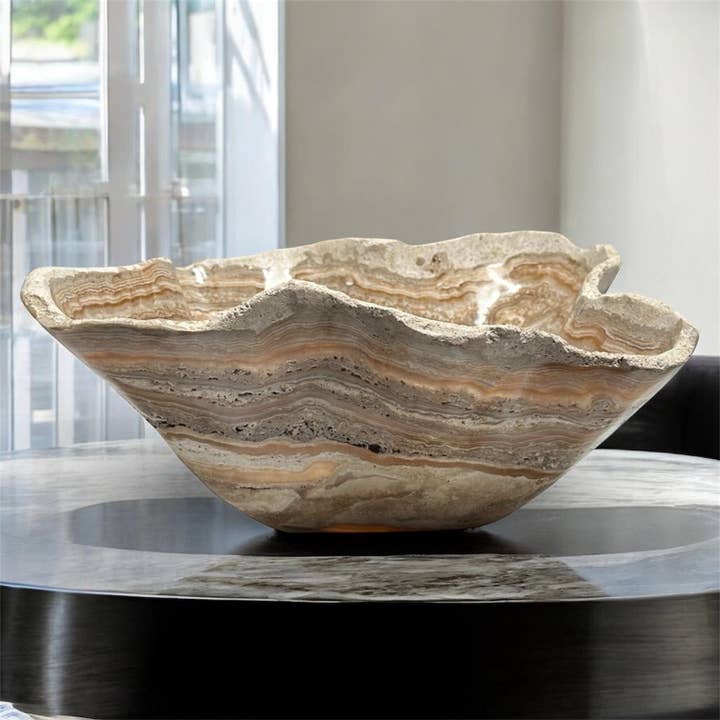 Cuenco de forma libre de ónix mexicano de color claro - Cuenco grande - para venta al por mayor de Rock Paradise
