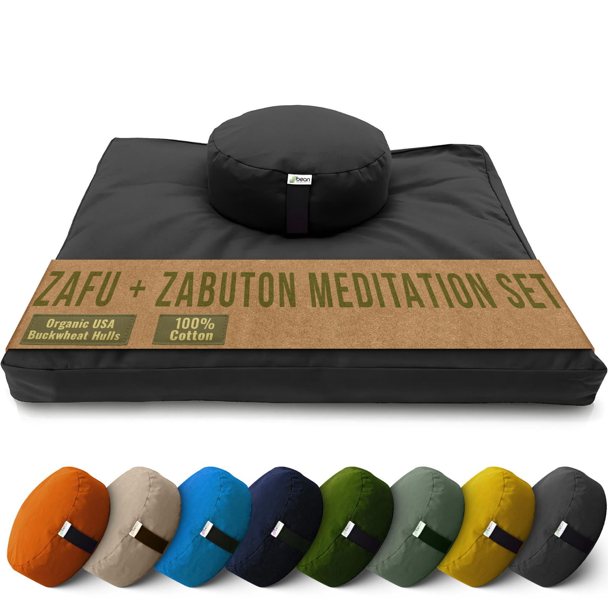 Bean Products - Wholesale Meditation Supplies - Zafu + Zabuton Meditation Cushion Set - Cotton ..Made in USA2