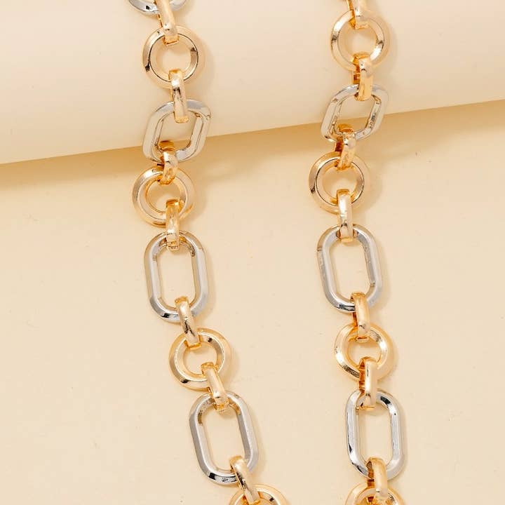 Oval And Hoop Chain Link Necklace for wholesale by Anarchy Street