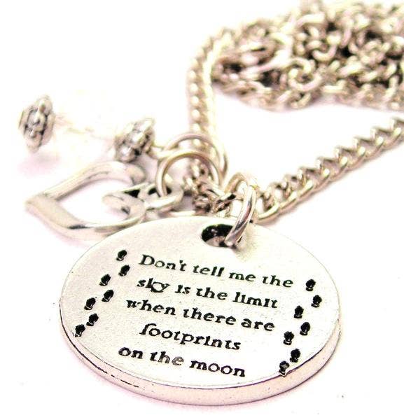 Chubby Chico Charms - Wholesale Pendant/Charm Necklace - Dont Tell Me The Sky Is The Limit Heart and Crystal Necklace0