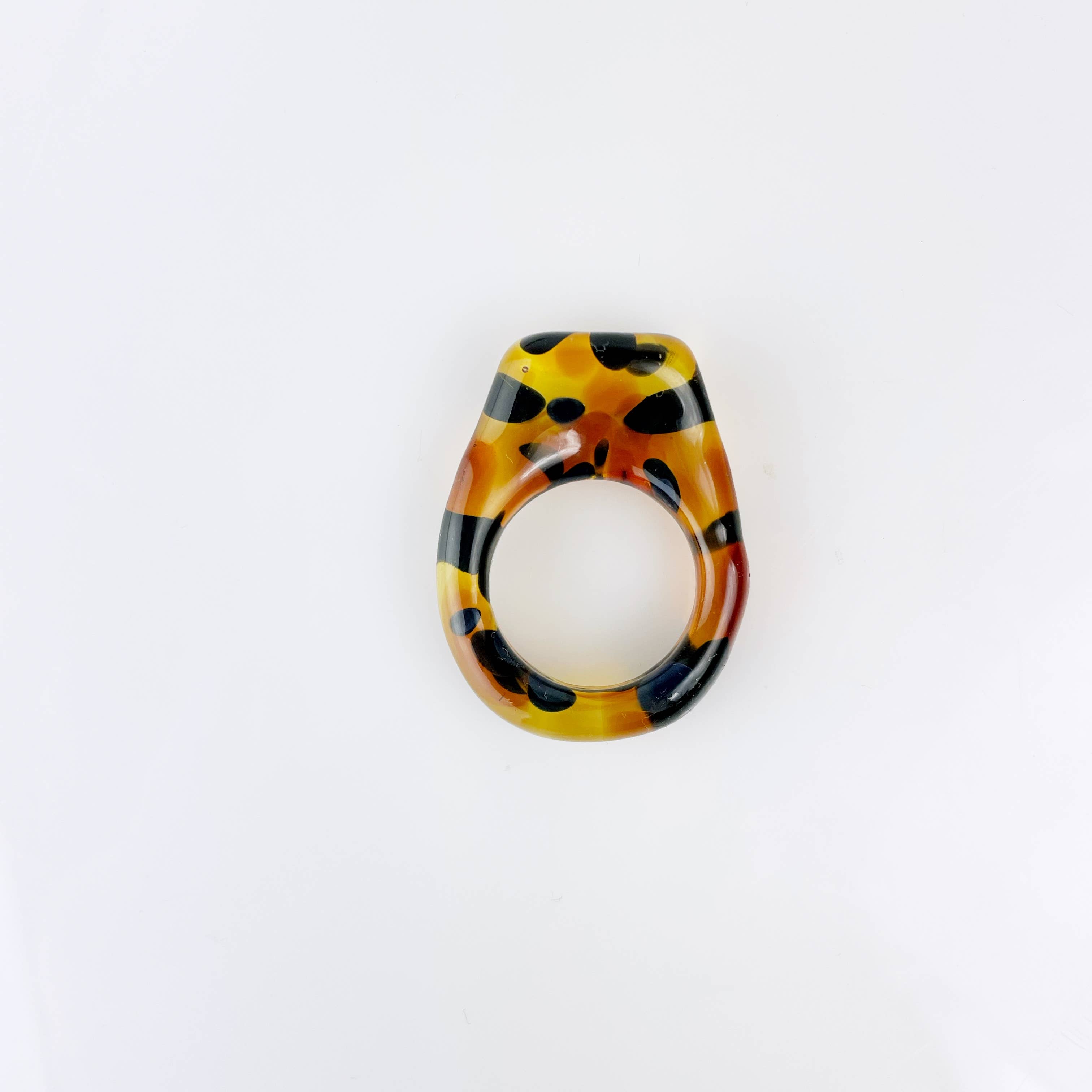 Ultra Lit by SaraBeth Post Eskuche - Wholesale Cocktail/Statement Ring - Glass Tortoise Shell Ring2