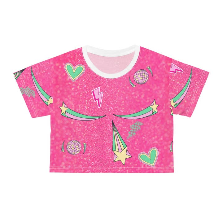 Hora de discoteca em rosa Crop Tee por atacado de Once Upon a Find Couture