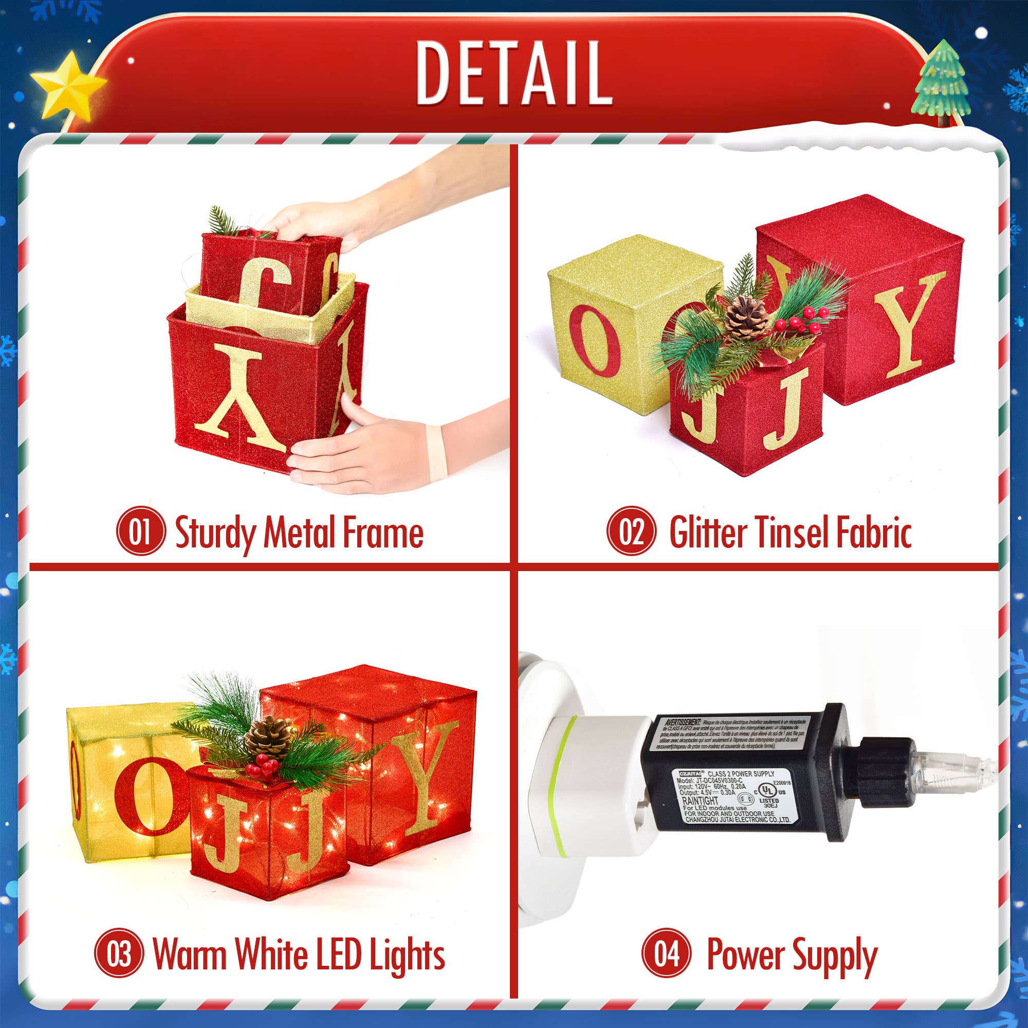 Fun Little Toys - Wholesale Christmas decoration - 3PCS Christmas Lighted Gift Boxes: Illuminate Your Holiday5