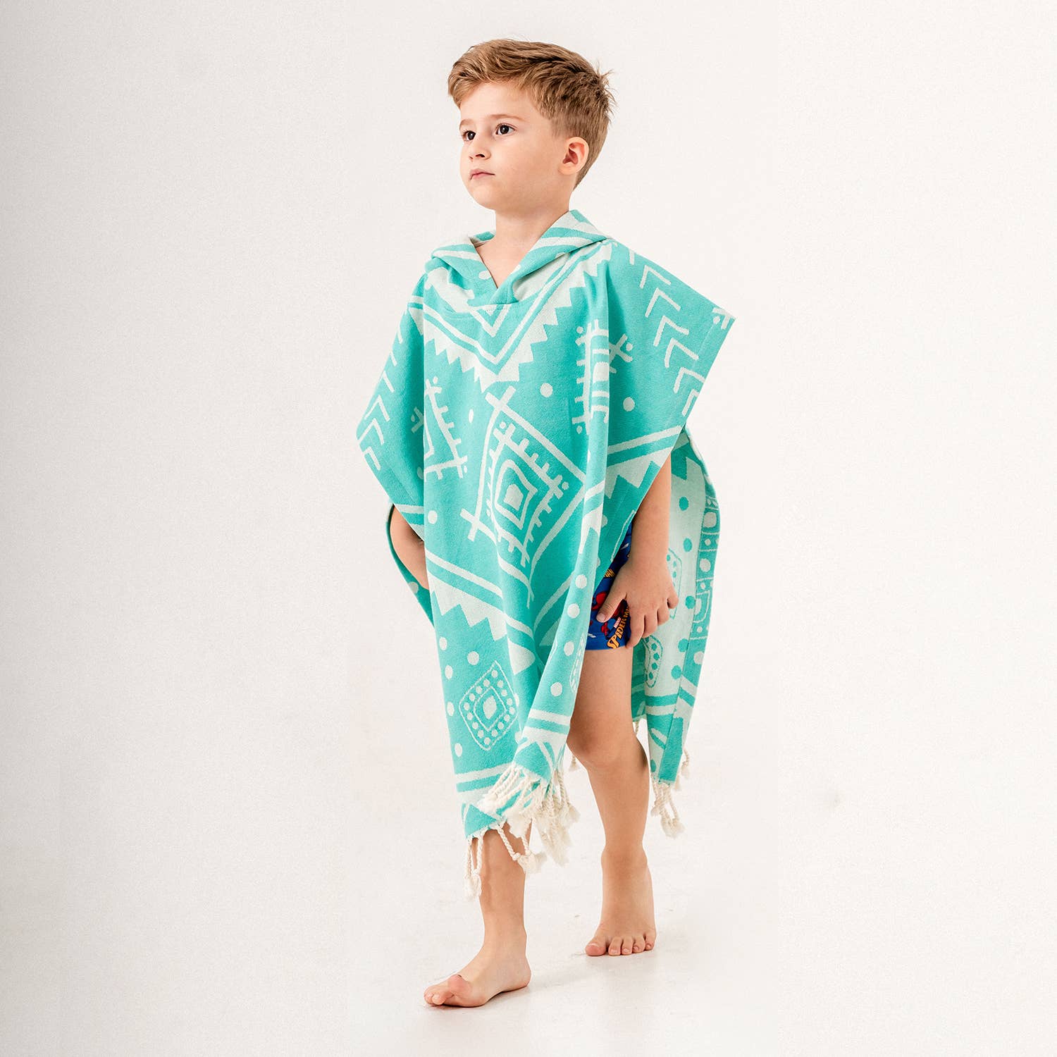 Kikoya – Toalha poncho - Crianças e bebés por atacado – Chuveiro de toalha de praia com capuz para crianças com capuz Surf Mudando de Natação11