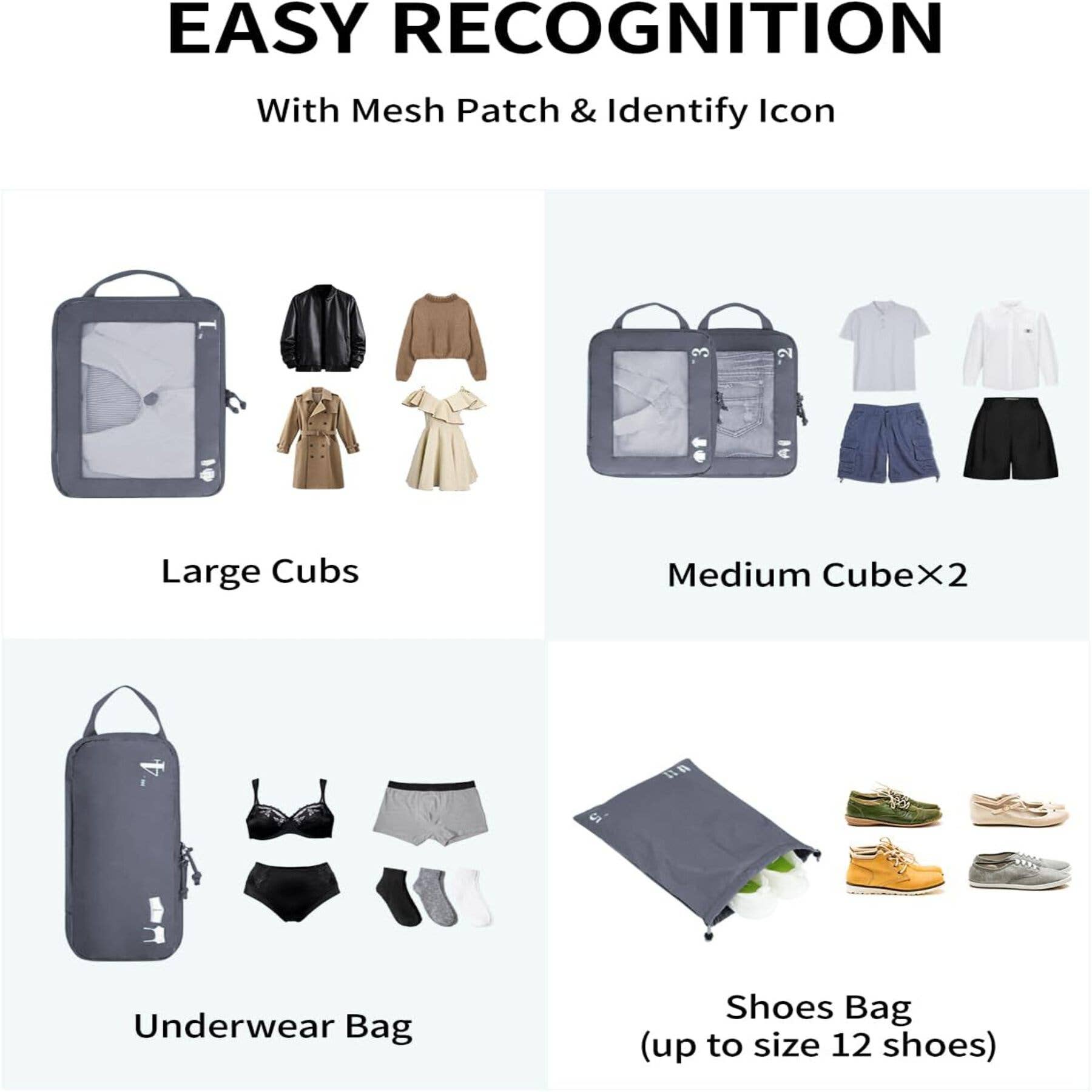 wandf - Wholesale Travel Set - 5 Set Compression Packing Cubes for Suitcases Organiser Bags56