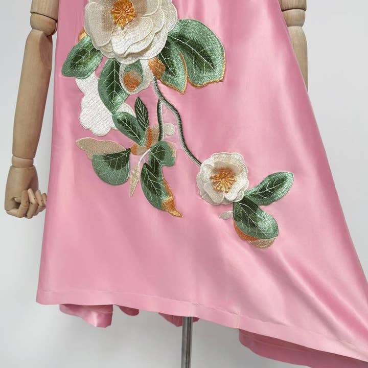 Productseeker - Wholesale Dress - Women's - DR685Y 3D Embroidered Backless Suspender Dress in Soft Pink22