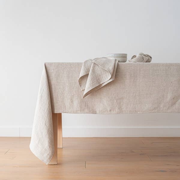 LinenMe - Wholesale Tablecloth - Linen Tablecloth Cream Chevron, Herringbone Weave 4