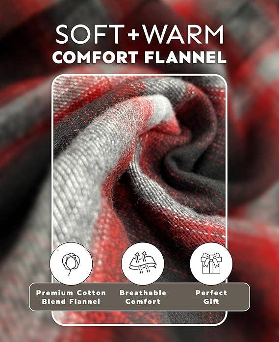 I-Wear Brands - Wholesale Nightshirt - Men's - 2 Pack Men's Cotton Flannel Long Henley Nightshirt5