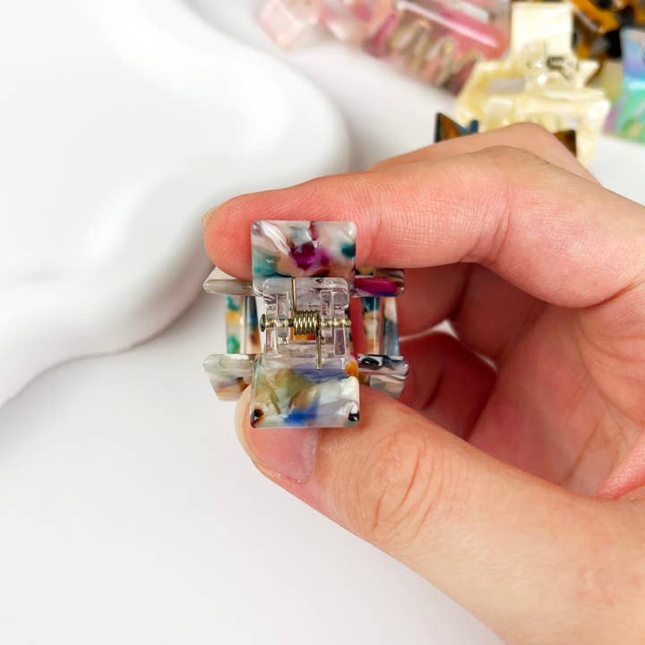 TheDivaSoap - Wholesale Hair Clip - Women's - Small Square Claw Clips,Acetate Small Hair Clip