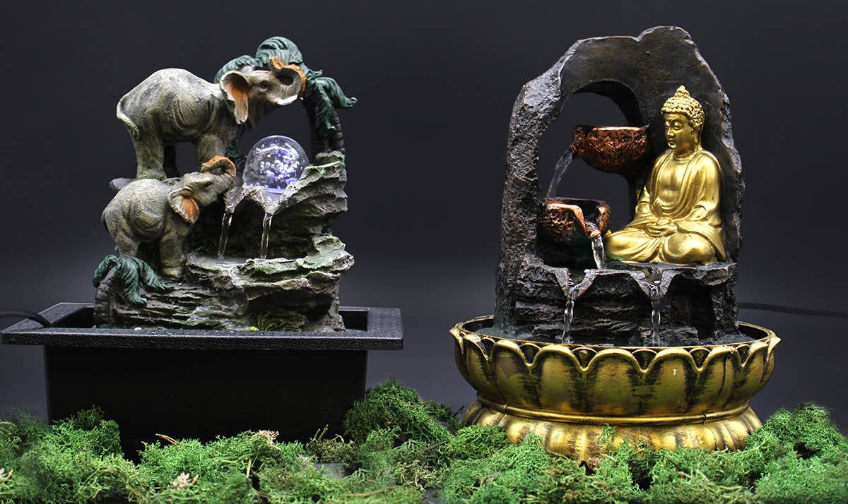 AWGifts Europe - Wholesale Decorative Tabletop Object - Tabletop Water Feature-30cm-Buddha & Vitarka Mudra2