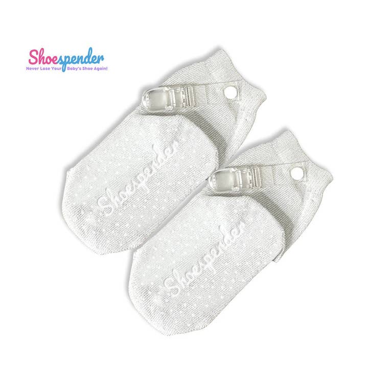 White SnapSocks With Clips for wholesale by Shoespender