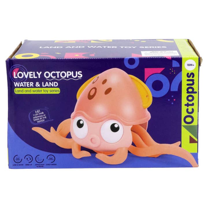 ASSORTED Cute Squid Wind-up Swimming Crawling Baby Bath Toy for wholesale on Faire10