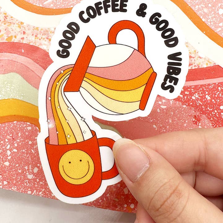 Good Coffee & Good Vibes Aufkleber für den Großhandel von amarieacreates