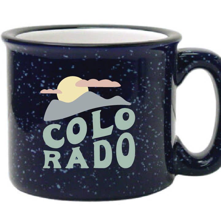 Tasse à feu de camp Colorado Script Novelty pour la vente par Snow Business USA