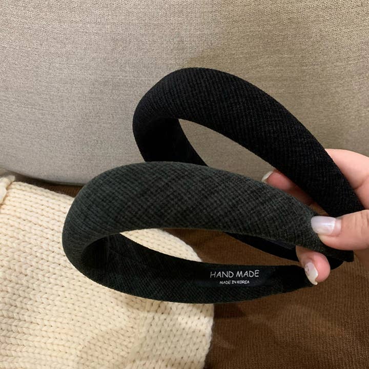 ACCITY - Wholesale Fashion Headband - Women's - Ribbed Sponge Wide Headband Retro Look_CWAHA081971
