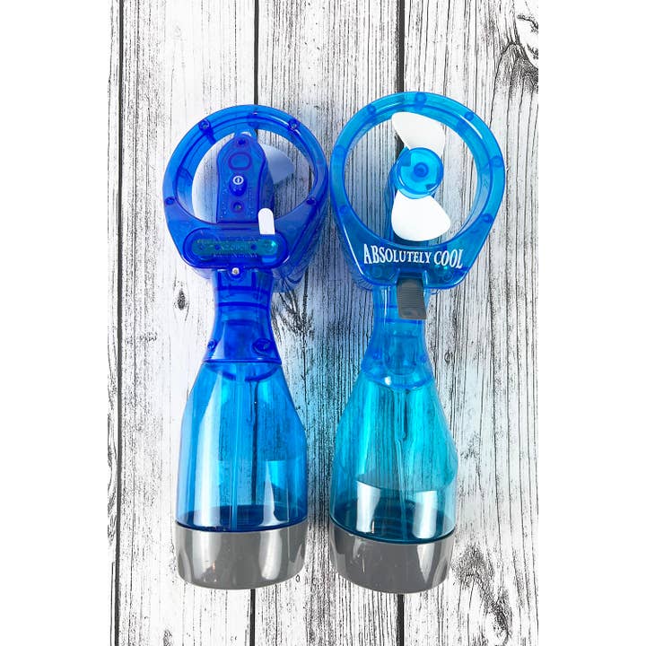 ASSORTED COLOR PORTABLE WATER BOTTLE MISTER SPRAY FAN for wholesale on Faire2