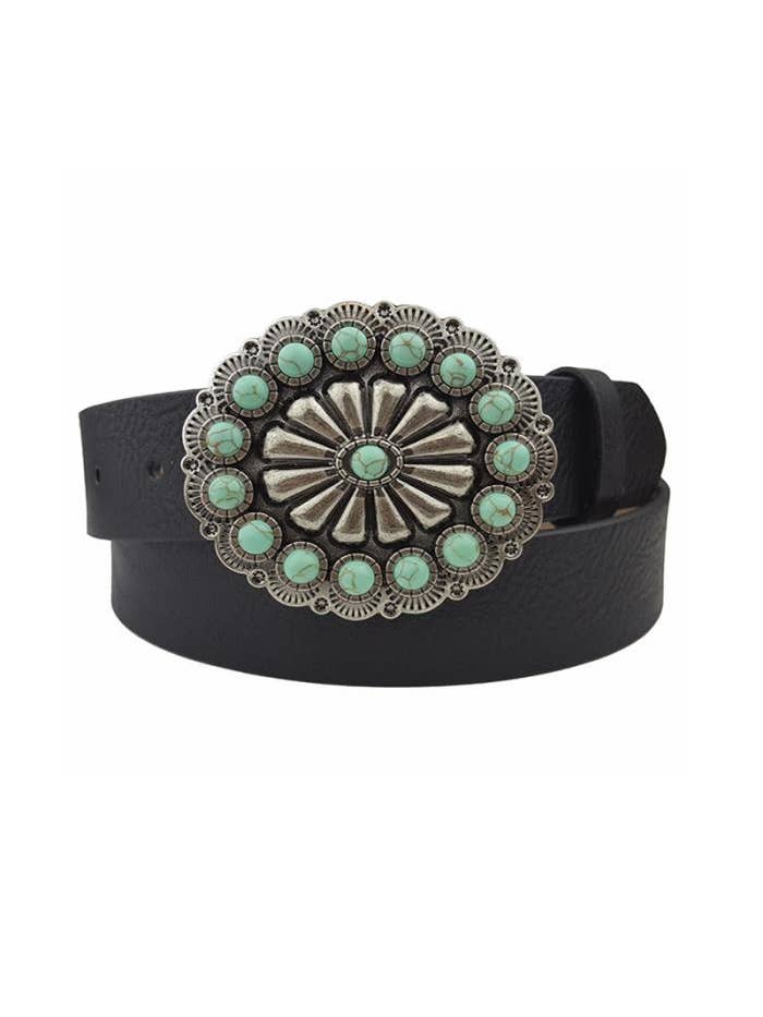 CEINTURE À BOUCLE WESTERN TURQUOISE B-11947 pour la vente par anbfashion