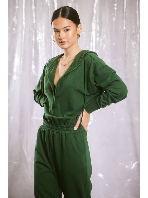 ILLA ILLA - Wholesale Jumpsuit - Women's - Cotton Terry Hoodie Jumpsuit3