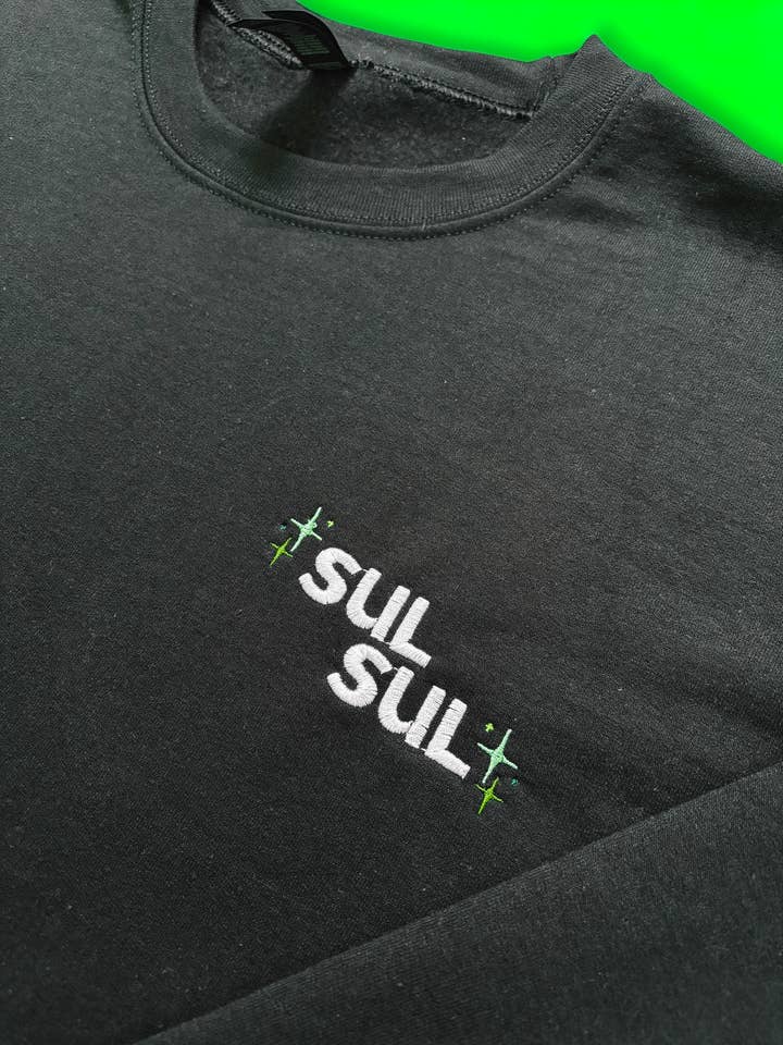 SIMS inspired Sul Sul embroidered sweatshirt for wholesale by Tired Girl Apparel