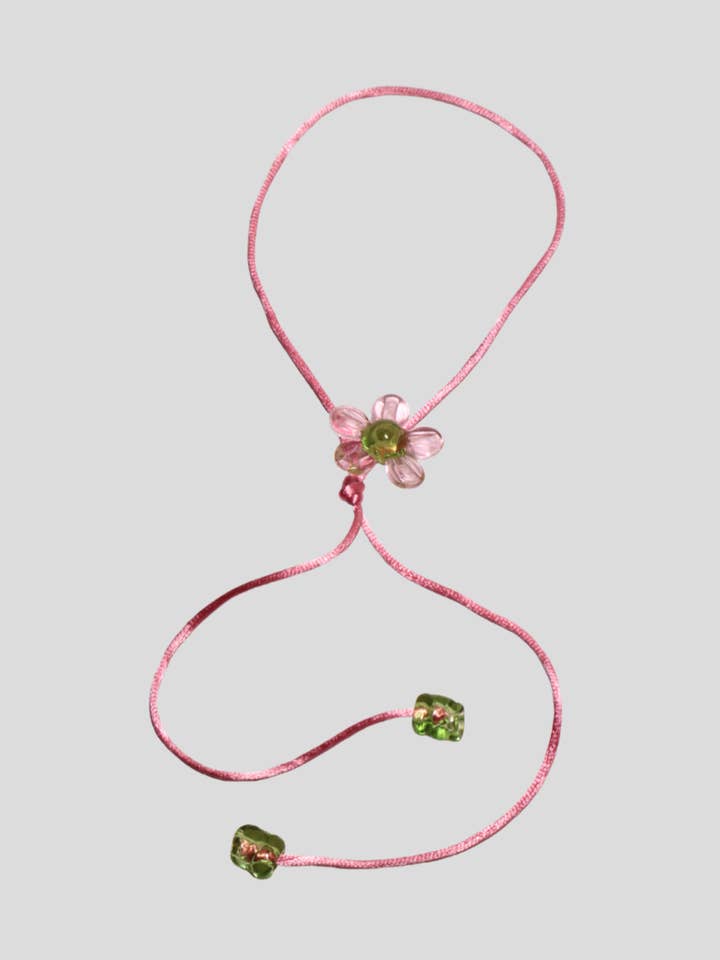 Cravatta Bloom - Rosa/Verde per la vendita all'ingrosso da parte di Jean Riley Jewellery