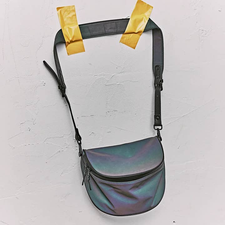 Sporty reflective crossbody bag "Neon Twilight" for wholesale by Bomence