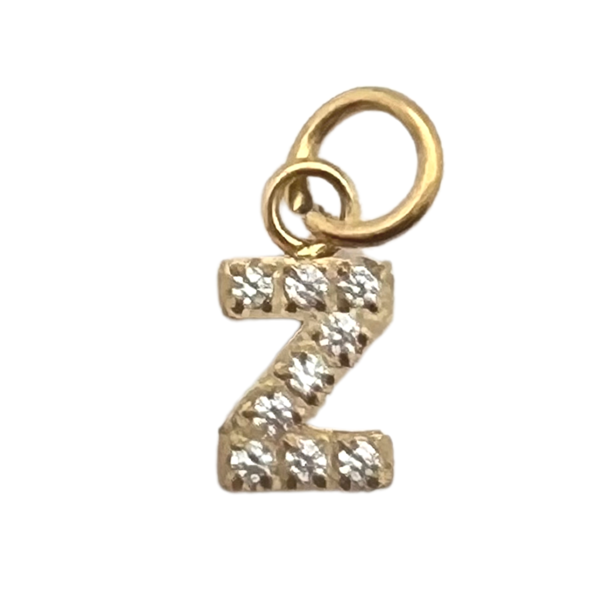 WJW – wholesale Individual charm/pendant – Gold Pavé Set CZ Initial Letter Charms32