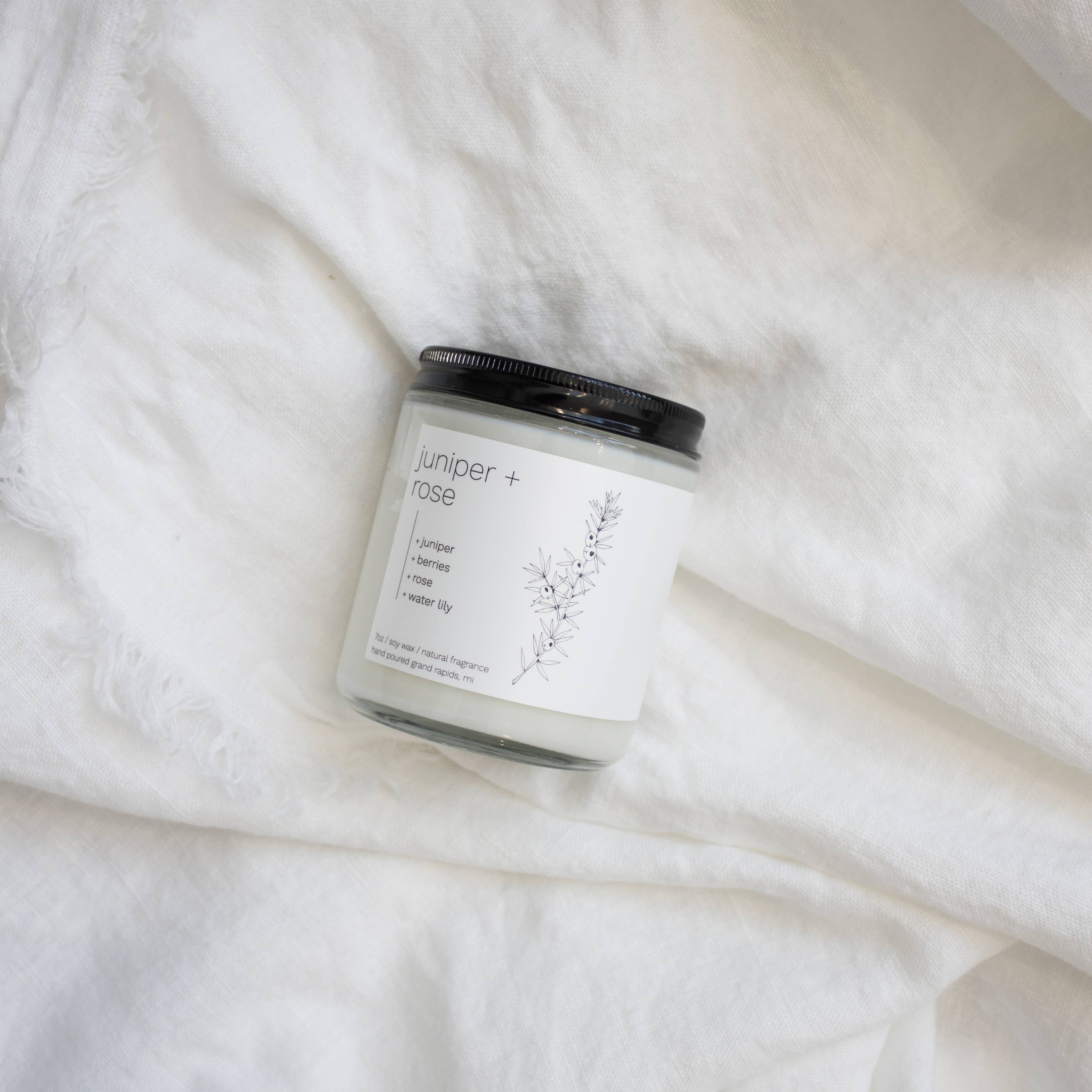 sable candle co. - Wholesale Jar/Filled Candle - Juniper + Rose 7oz Classic Soy Wax Candle