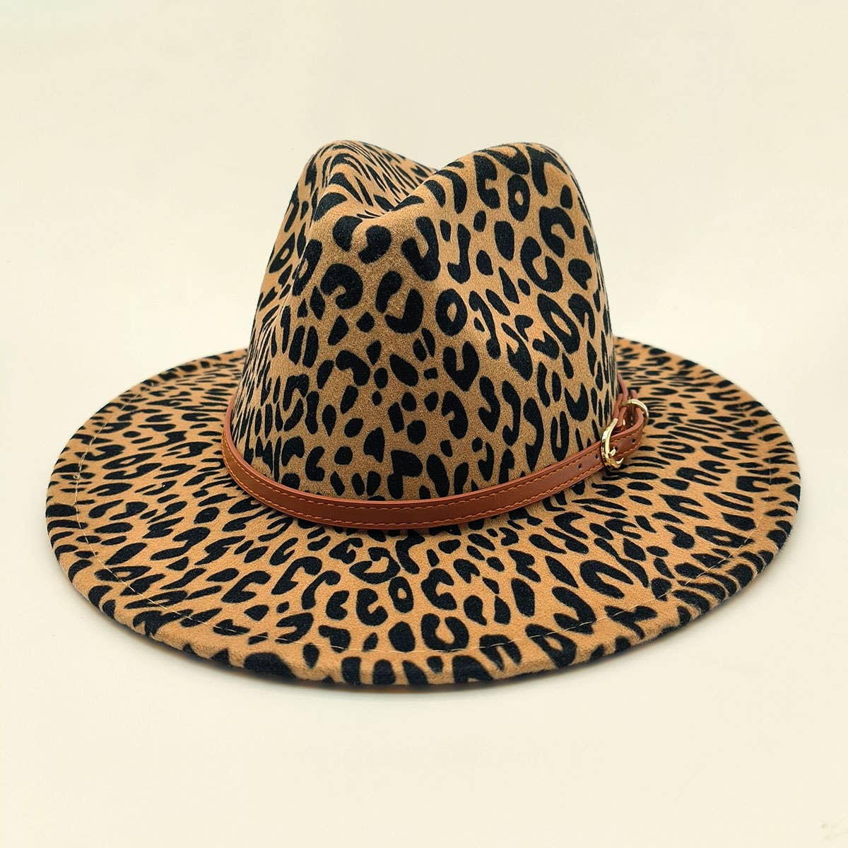 ACCITY - Wholesale Fedora - Women's - WOMEN WARM AND SIMPLE LEOPARD PANAMA HAT_CWAH070411