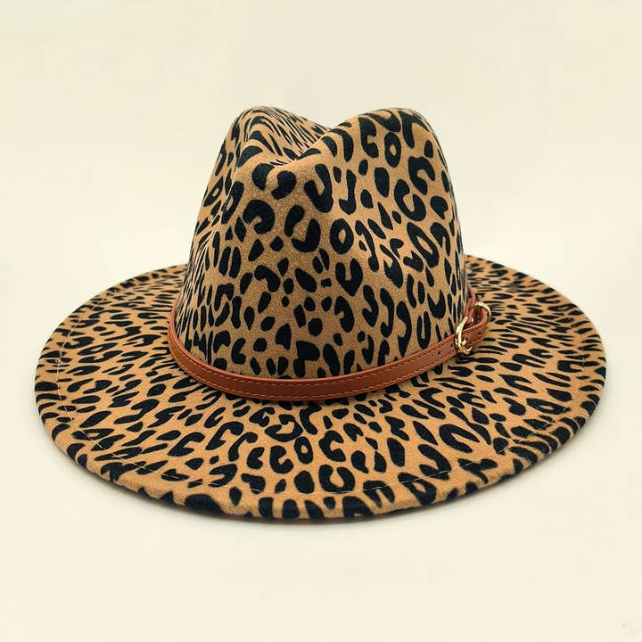 ACCITY - Wholesale Fedora - Women's - WOMEN WARM AND SIMPLE LEOPARD PANAMA HAT_CWAH070411