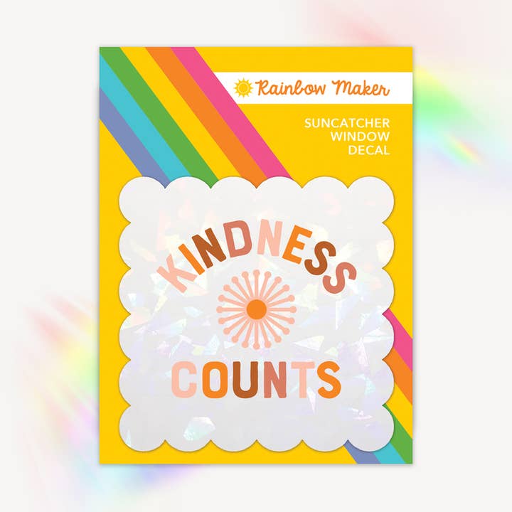Adesivo per finestra Kindness Counts, motivo: Rainbow Maker, acchiappasole per la vendita all'ingrosso da parte di Rock Scissor Paper