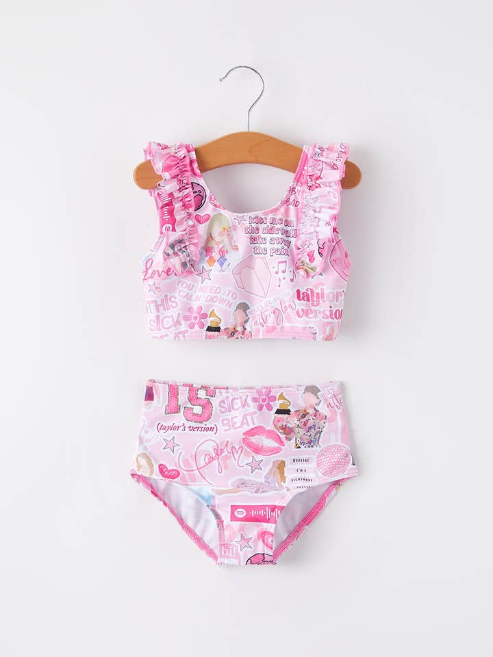 Costume da bagno boutique per ragazze TS rosa per la vendita all'ingrosso da parte di Rylee Faith Designs