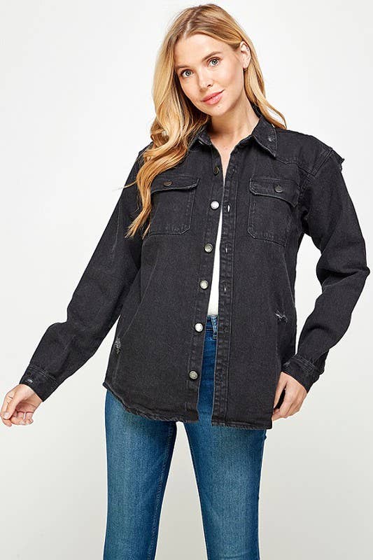 Black Women's Denim Shirts for wholesale on Faire3