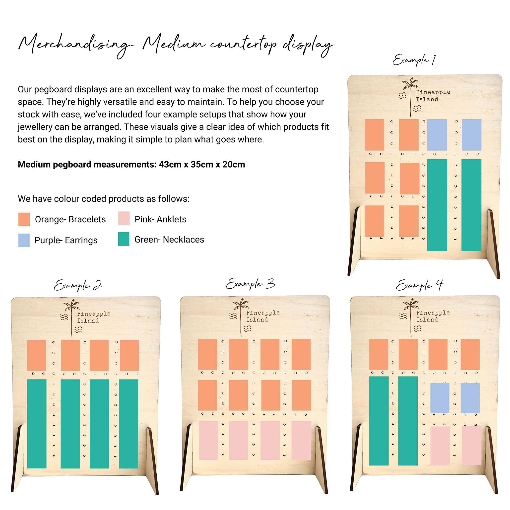 Pineapple Island - Wholesale Jewelry Stand & Display - Medium Pegboard Counter Display4