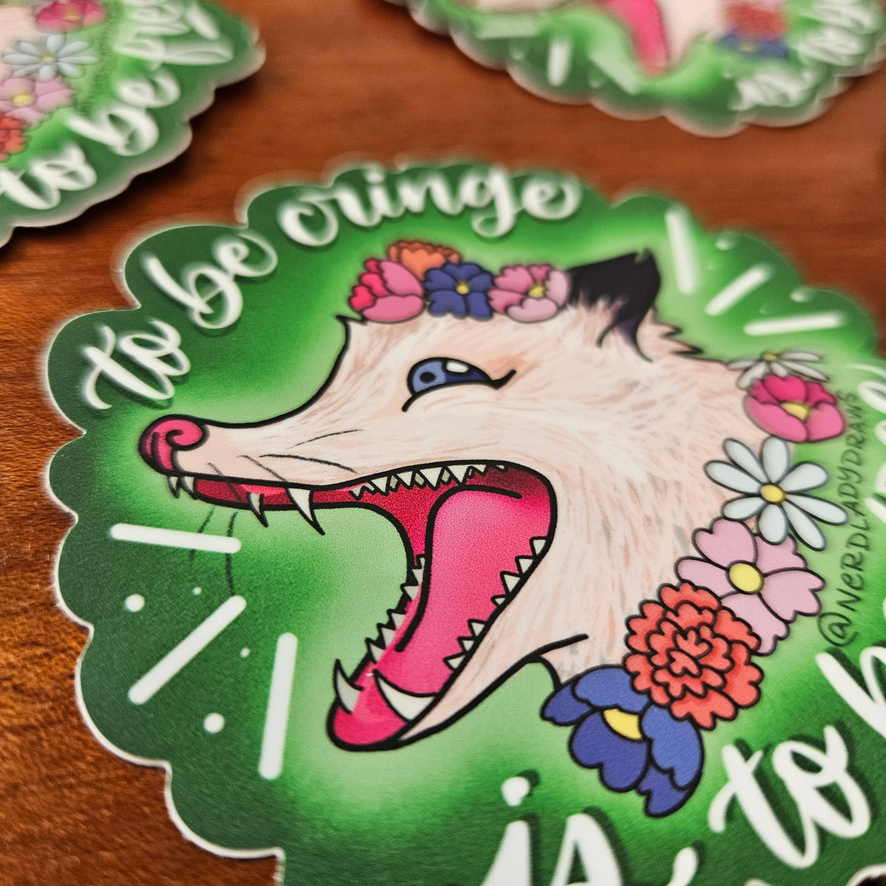 Nerd Lady Designs - Wholesale Sticker - Cringe Possum Funny Sticker1