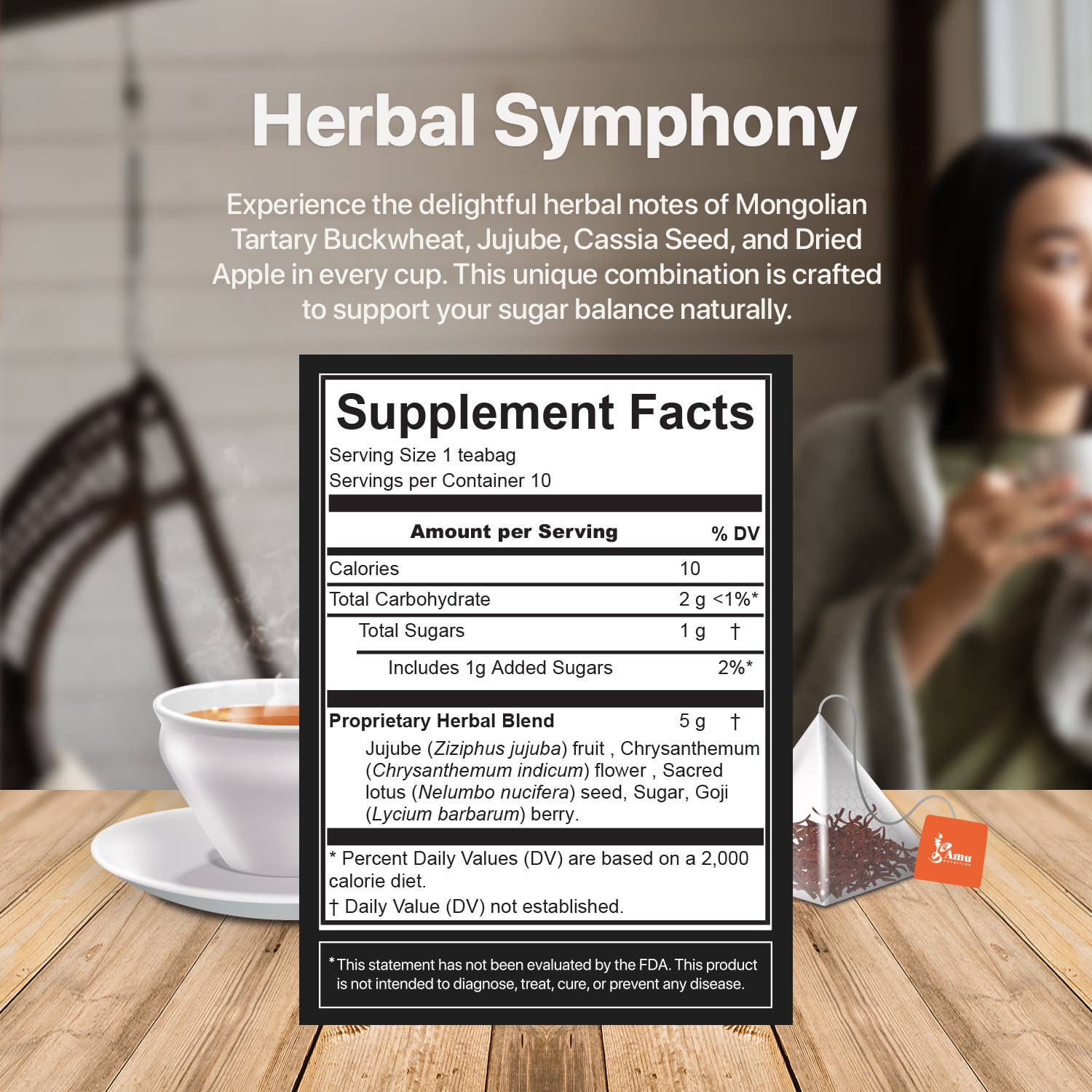 Amu Nutrition - Vente Sachets de thé - Thé Équilibre Sucre - 10 sachets de thé pour diabétiques et prédiabétiques3