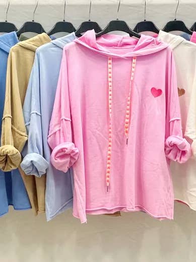 Mimi & Gogo - Wholesale Hoodie - Women's - Embroidered heart hoodie @9020_SweatCoeur5