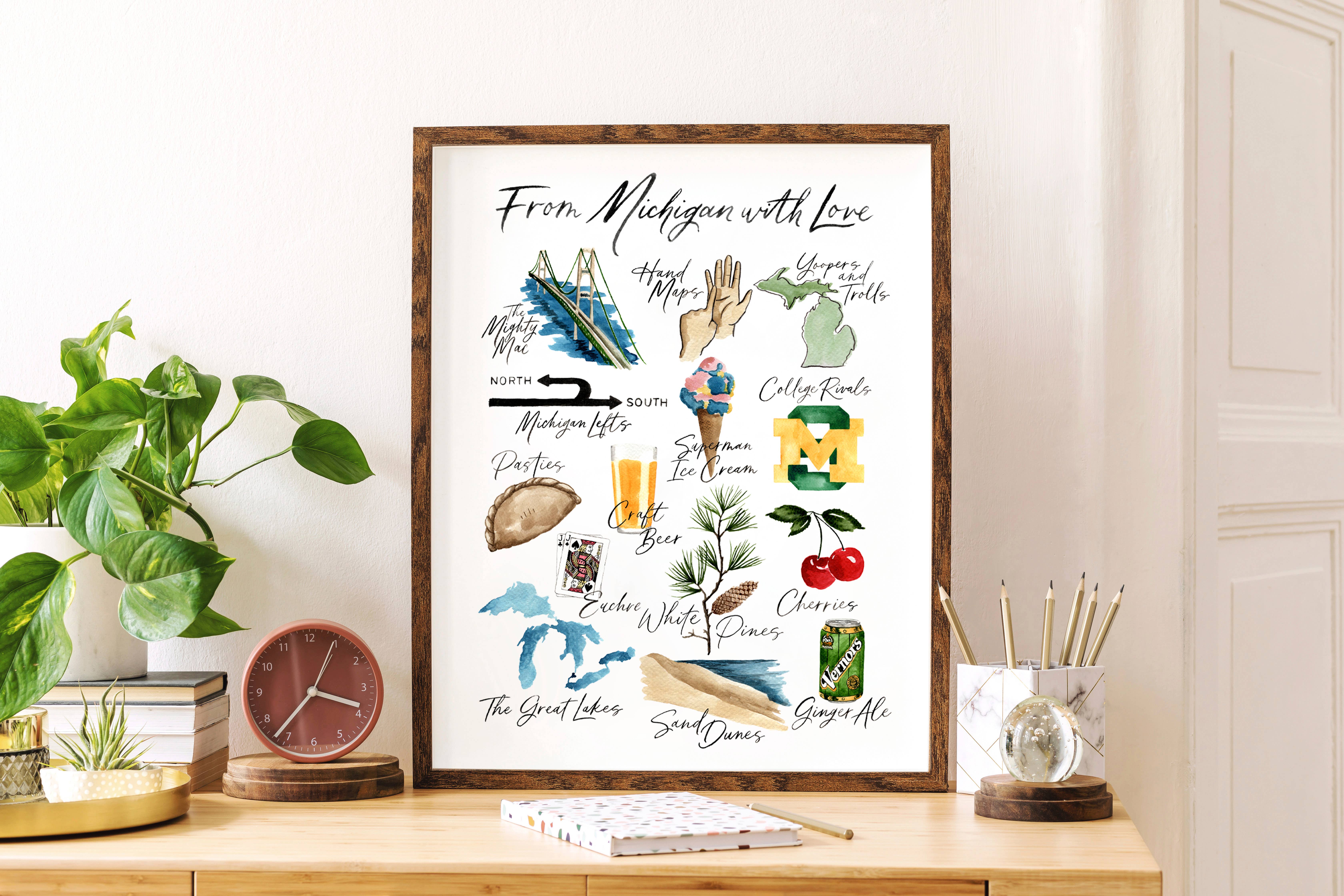 NorthHouse Creative Co. - Wholesale Art Print - "From Michigan with Love" Classic Michigan Watercolor Print6