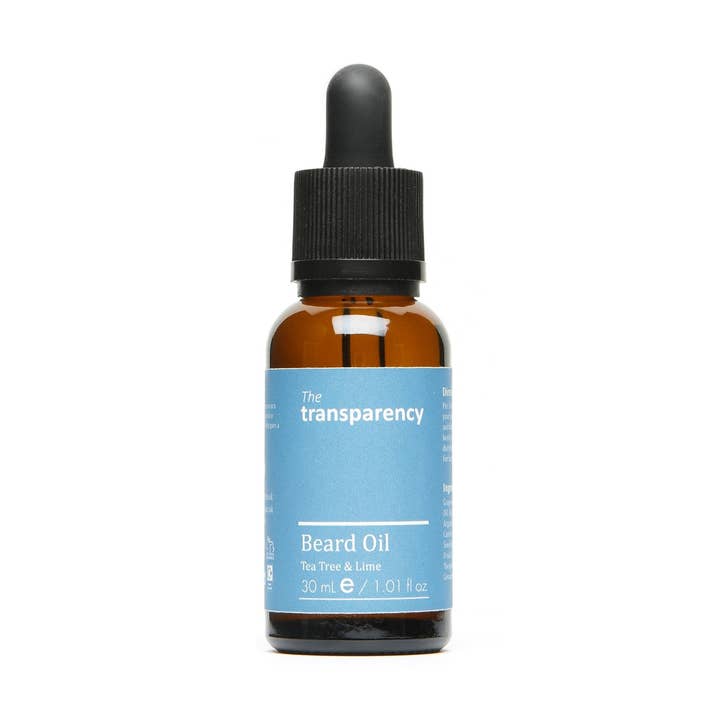 Tea Tree & Lime Beard Oil for wholesale by The transparency