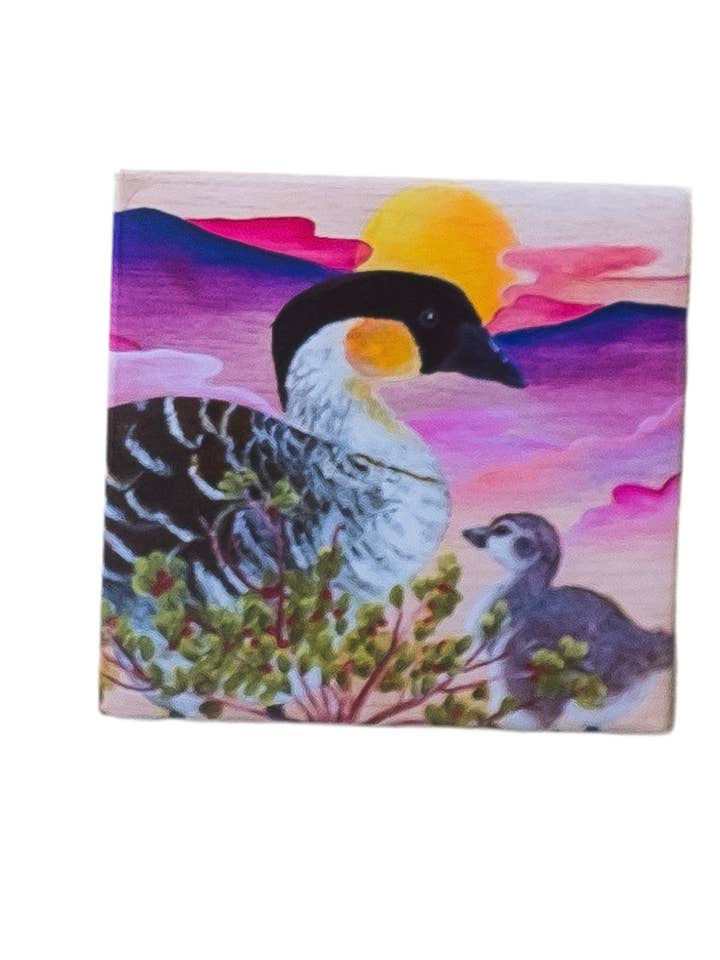 Nēnē & ʻŌhelo Magnet for wholesale by B. Miyo Art
