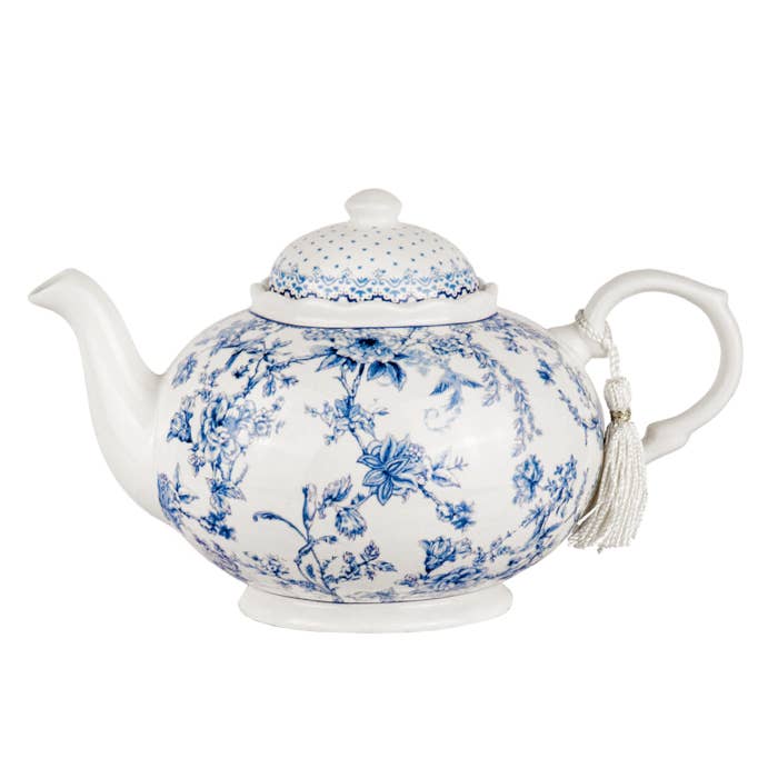 STP - Wholesale Tea Pot - Vintage Blue Flowers Porcelain Teapot in Gift Box1