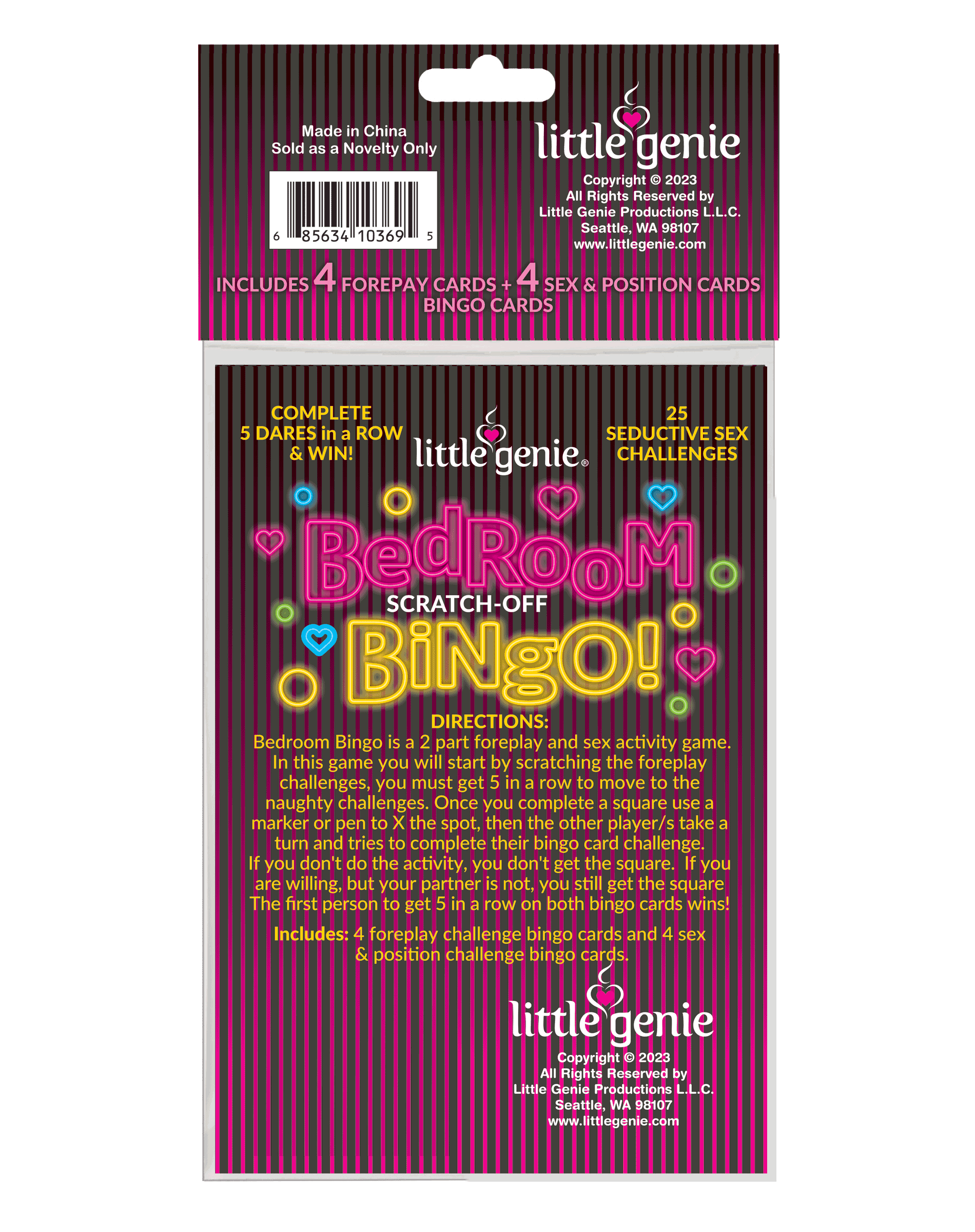 Little Genie Productions - Vente Sex toys - Jeu de romance à gratter Bingo de chambre1