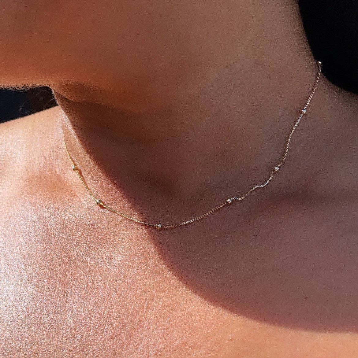 Milie - Wholesale Link & Chain Necklace - 18k GF Satellite Chain 1mm Necklace7